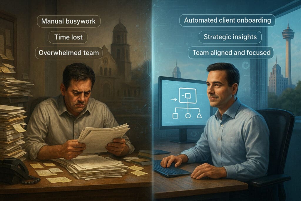 San Antonio business owner before and after AI workflow automation
