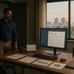 San Antonio business owner starting the day with AI-prepared tasks and reports